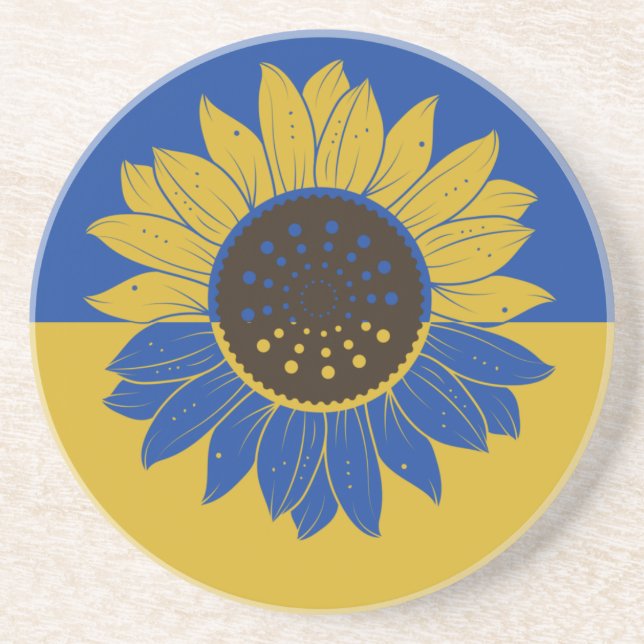 Posavasos Bandera de Ucrania girasoles, bandera de Ucrania (Frente)