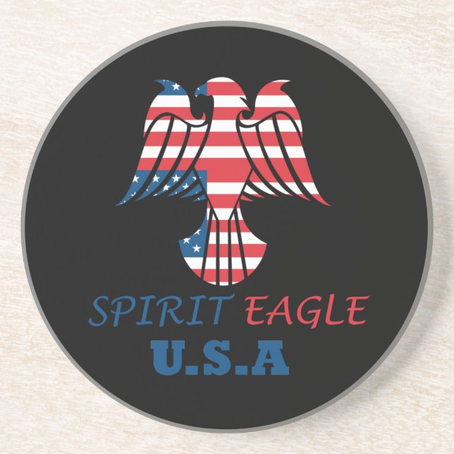 Posavasos Bandera del águila espiritual de Estados Unidos (Frente)