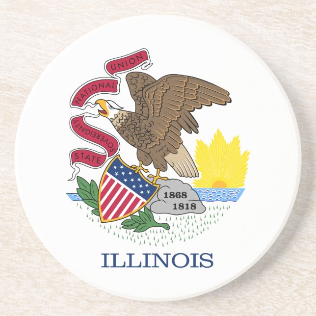 Posavasos Bandera del estado de Illinois (Frente)