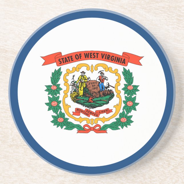 Posavasos Bandera del Estado de Virginia Occidental (Frente)