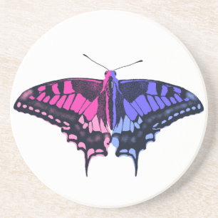 Posavasos Bandera del Orgullo Omnisexual Mariposa Trasera