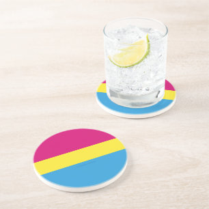 Posavasos bandera del orgullo pansexual de SlipperyJoe's sin