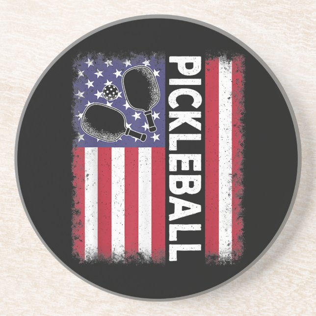 Posavasos Bandera estadounidense de baloncesto divertida Lov (Frente)