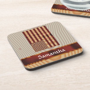 Posavasos Bandera estadounidense de madera de imitación