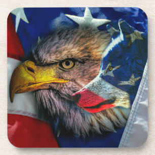 Posavasos Bandera estadounidense del lobo del águila cald