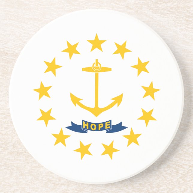Posavasos Bandera estatal de Rhode Island (Frente)