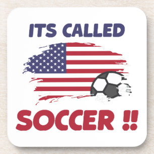 Posavasos Bandera graciosa estadounidense se llama SOCCER no