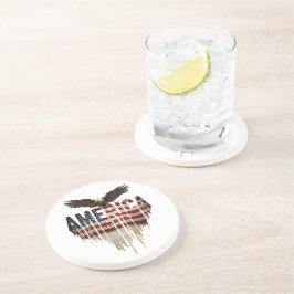 Posavasos Bandera gruesa de Estados Unidos y águila