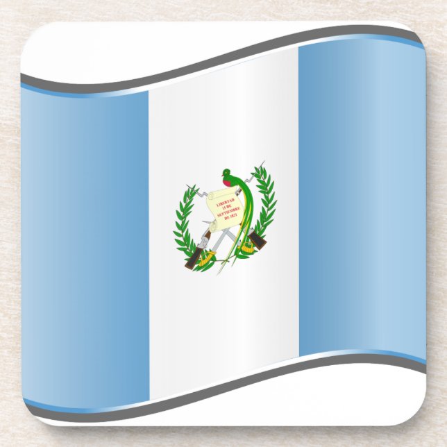 Posavasos Bandera guatemalteca ondulada (Frente)