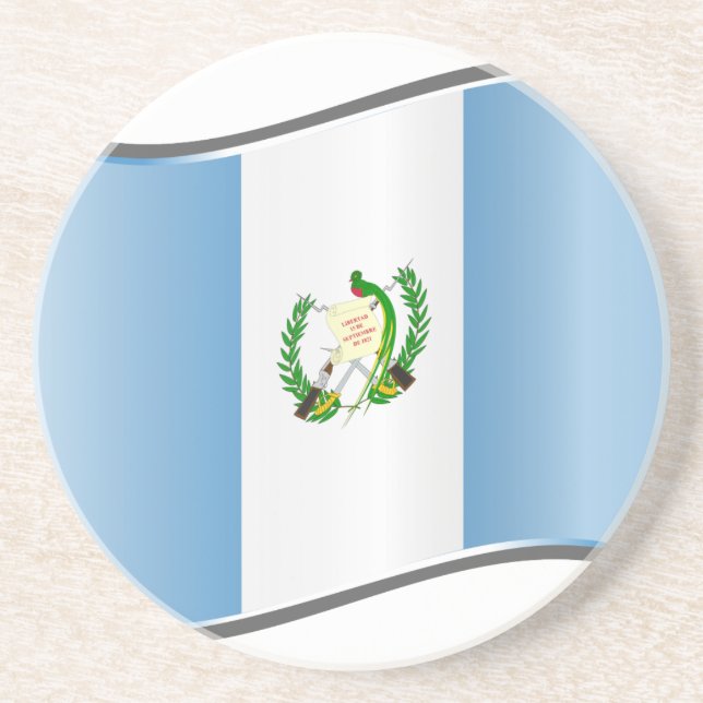 Posavasos Bandera guatemalteca ondulada (Frente)