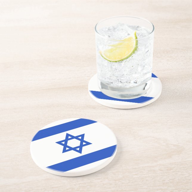 Posavasos Bandera israelí moderna patriótica (Lado)