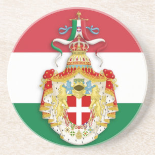 Posavasos Bandera italiana con insignia del Reino de Italia