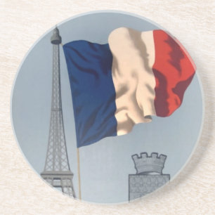 Posavasos Bandera nacional francesa y Torre Eiffel