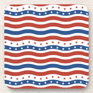 Posavasos Bandera ondulada patriótica de la libertad de las