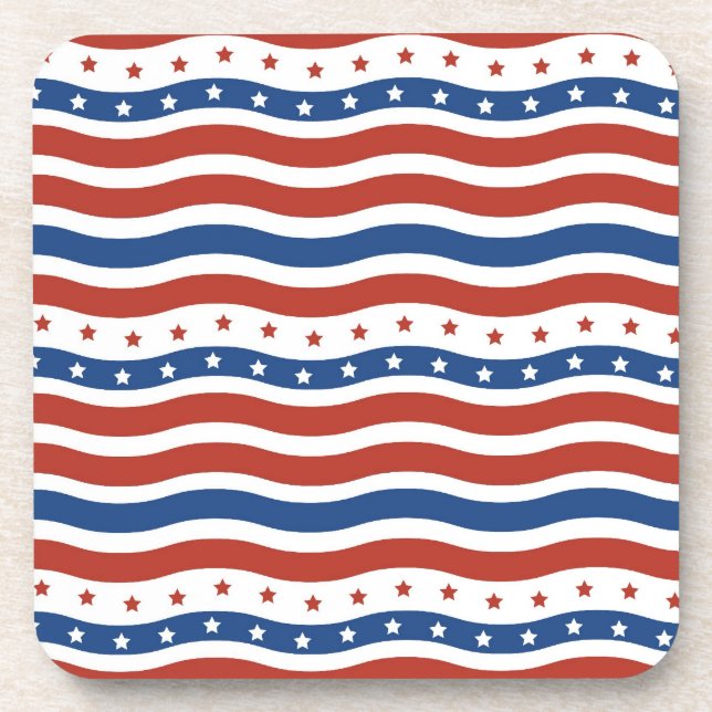 Posavasos Bandera ondulada patriótica de la libertad de las (Frente)