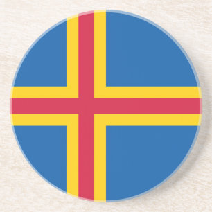 Posavasos Bandera patriótica de las Islas Åland