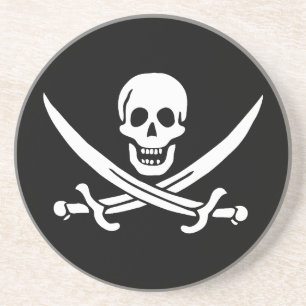 Posavasos Bandera pirata calavera espadas cruzadas