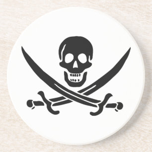 Posavasos Bandera pirata calavera espadas cruzadas