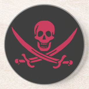 Posavasos Bandera pirata de Crimson Skull & Swords Jack en C
