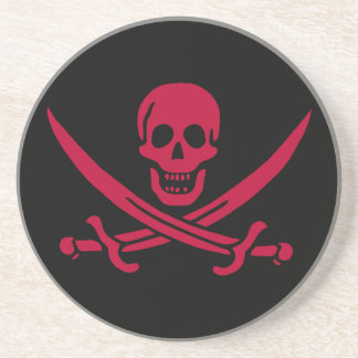 Posavasos Bandera pirata de Crimson Skull & Swords Jack en C