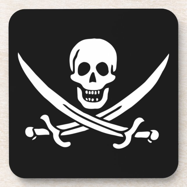 Posavasos Bandera pirata de Jolly Roger (Frente)