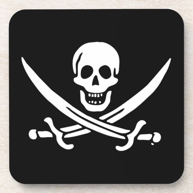 Posavasos Bandera pirata jolly roger (Frente)