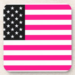 Posavasos bandera rosa estadounidense