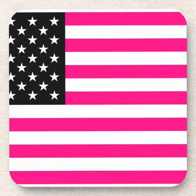 Posavasos bandera rosa estadounidense (Frente)