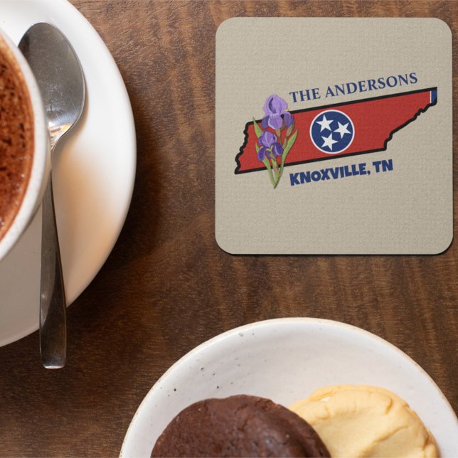 Posavasos Bandera Tennessee y flor Morado Iris Personalizado (Subido por el creador)