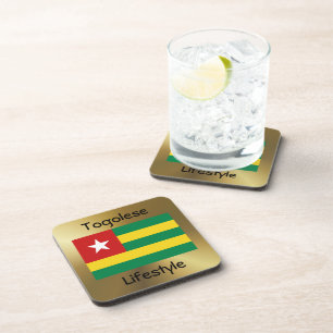 Posavasos Bandera Togo+Monstruo de texto