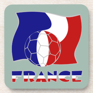 Posavasos Bandera y pelota de fútbol de Francia