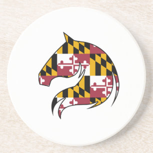 Posavasos Banderas de Maryland Caballo Cabeza Papel Protecto