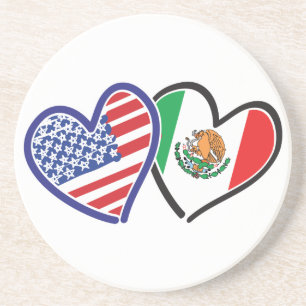 Posavasos Banderas del Corazón de Estados Unidos México