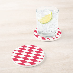 Posavasos Banderín de diamante de Baviera rojo y blanco