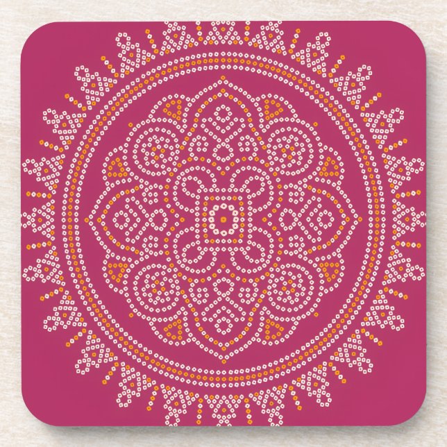 Posavasos Bandhani Mandala Tradicional (Frente)