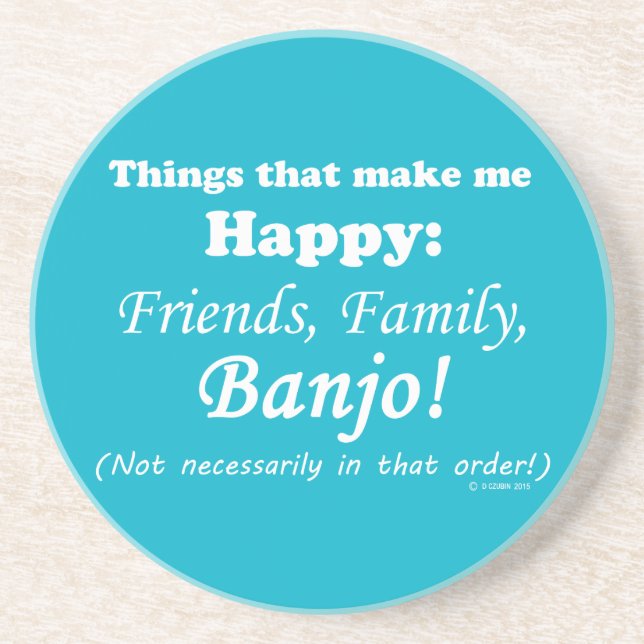 Posavasos Banjo me hace feliz (Frente)