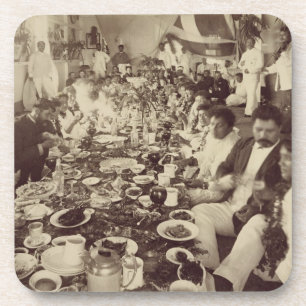 Posavasos Banquete real en la casa barco de rey Kalakana,