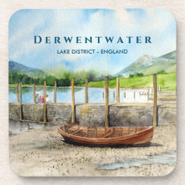 Posavasos Barca de madera en Derwentwater Lake District Cumb