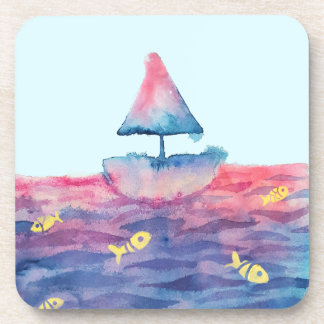 Posavasos Barco acuarela