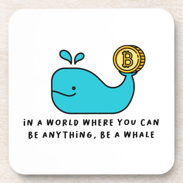 Posavasos Barco de ballena de Bitcoin (Frente)