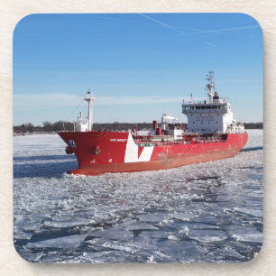Posavasos Barco de los Grandes Lagos brillante de invierno