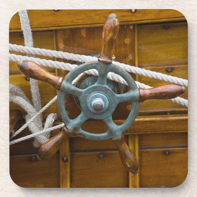 Posavasos Barco de madera antiguo (Frente)