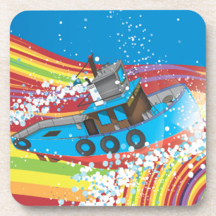 Posavasos Barco de pesca en tormenta