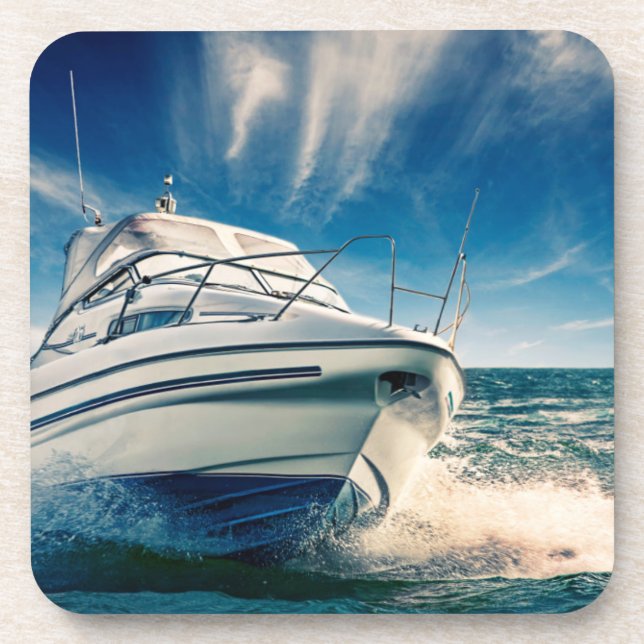 Posavasos Barco del poder que entra en el puerto de (Frente)