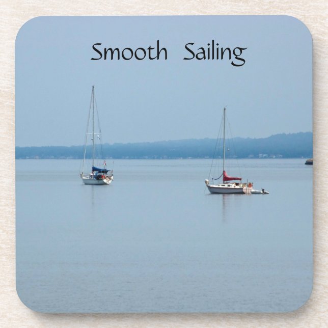 Posavasos Barcos de vela en el río (Frente)