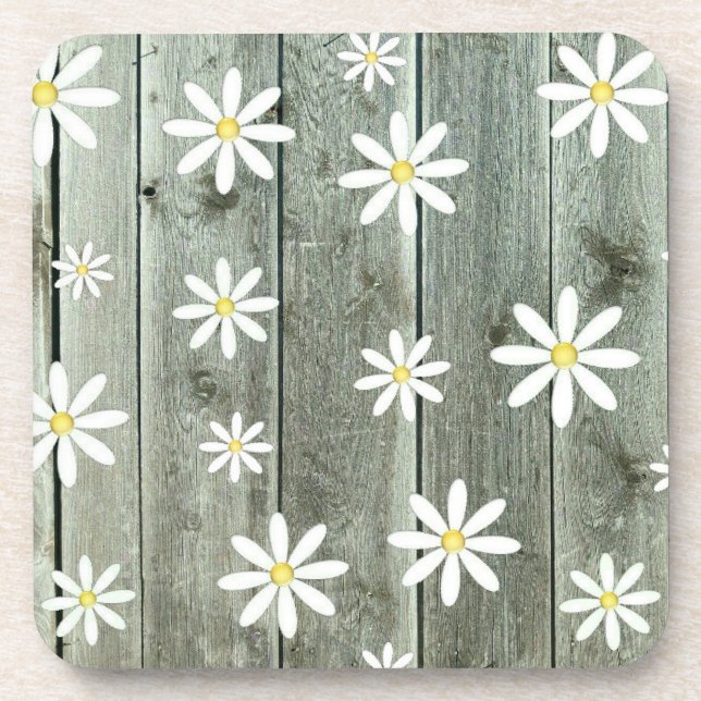 Posavasos Barn Board Daisy Flower (Frente)