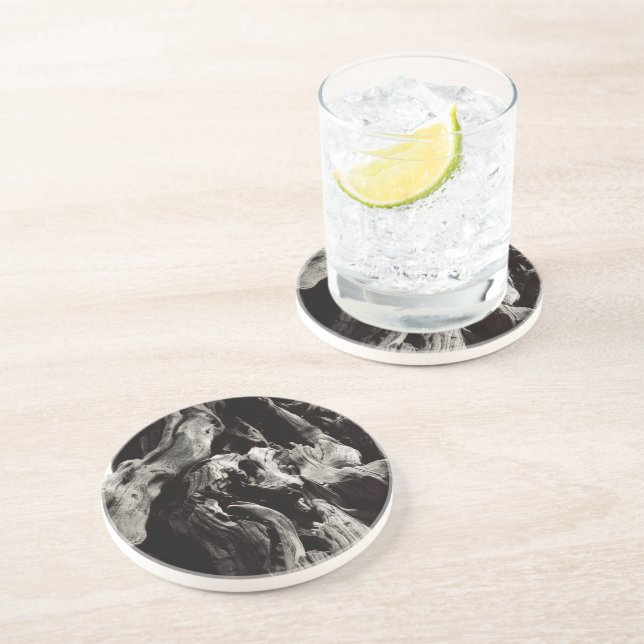 Posavasos Barquilla de árbol blanco y negro (Lado)