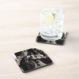 Posavasos Barquilla de árbol blanco y negro