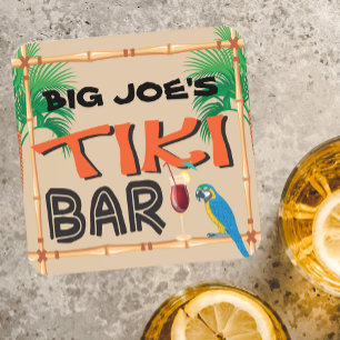 Posavasos Barra de Tiki de la diversión con nombre de