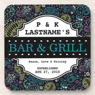 Posavasos Barra y parrilla de encargo de Paisley del pavo